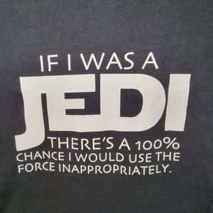 Star Wars Graphic Tee Jedi Use The Force Inappropriately Black Short Sleeve